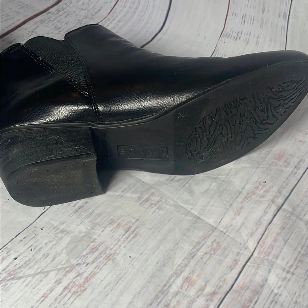 Esprit Black Ankle Booties with Elastic Panels